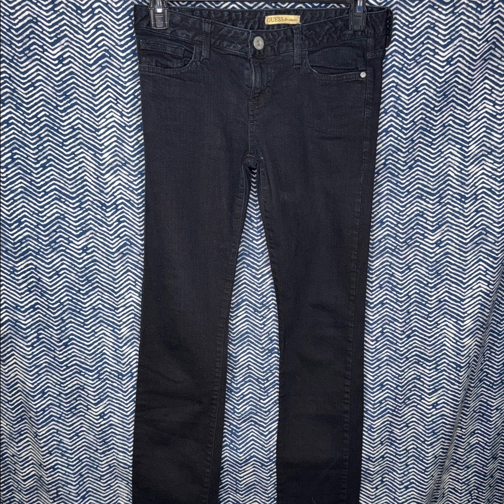 Guess Women's Black Skinny Jeans with Beaded Pockets